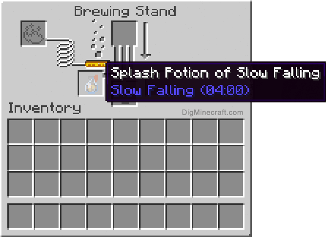 Completed splash potion of slow falling (extended)
