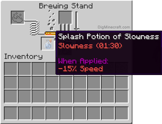 Completed splash potion of slowness