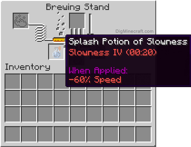 Completed splash potion of slowness (extended)