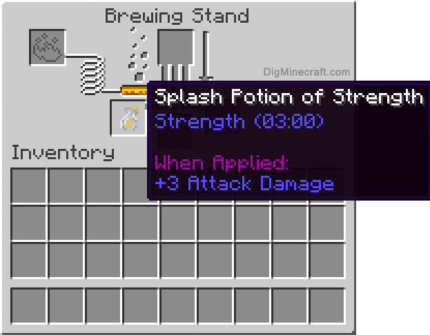 Completed splash potion of strength