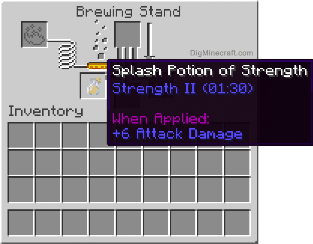 Completed splash potion of strength (extended)