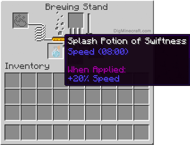 Completed splash potion of swiftness (extended)