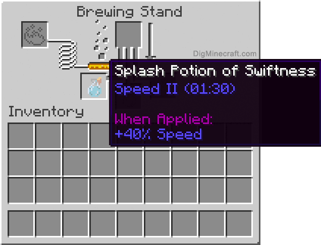 Completed splash potion of swiftness (extended)