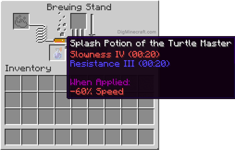 Completed splash potion of the turtle master
