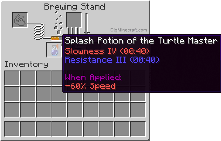 Completed splash potion of the turtle master (extended)