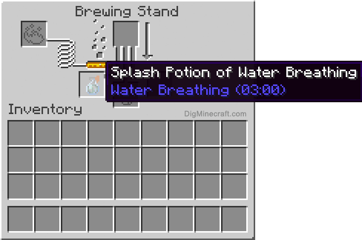 Completed splash potion of water breathing