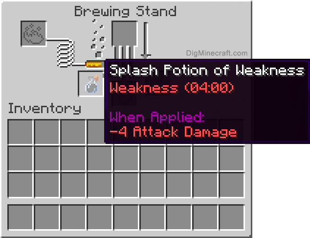 Completed splash potion of weakness (extended)