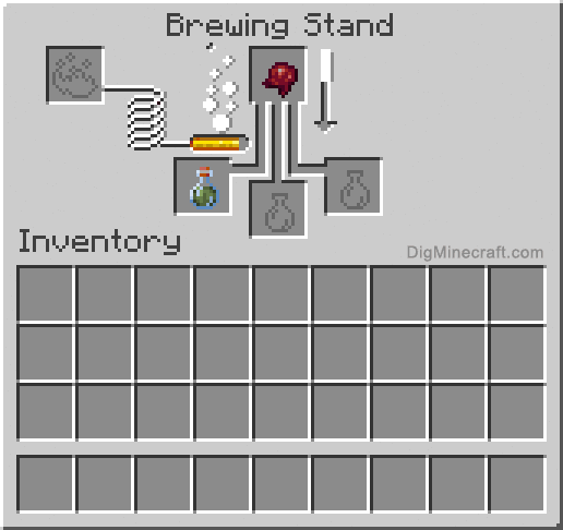 Crafting recipe for potion of harming