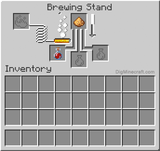 Crafting recipe for potion of healing (extended)