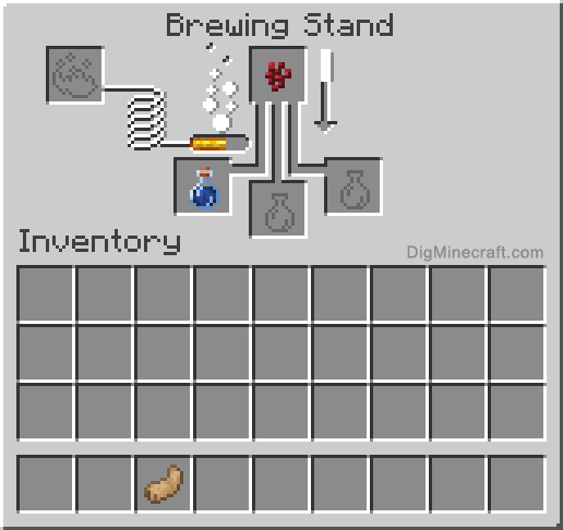 Crafting recipe for potion of leaping