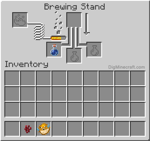 Crafting recipe for potion of water breathing