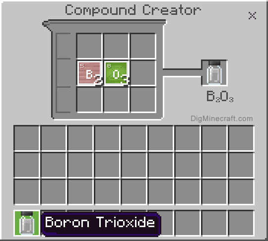 Completed boron trioxide compound