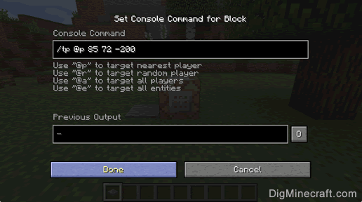 Use Command Block to Teleport Player