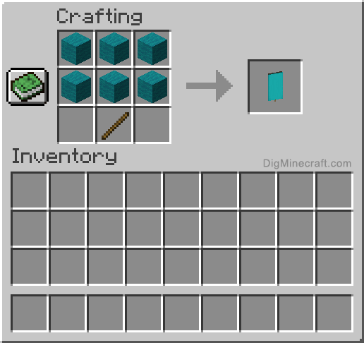 Crafting recipe for cyan banner