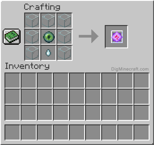 Crafting recipe for end crystal