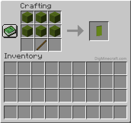 Crafting recipe for green banner