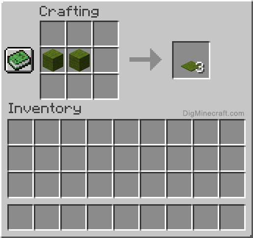 Crafting recipe for green carpet