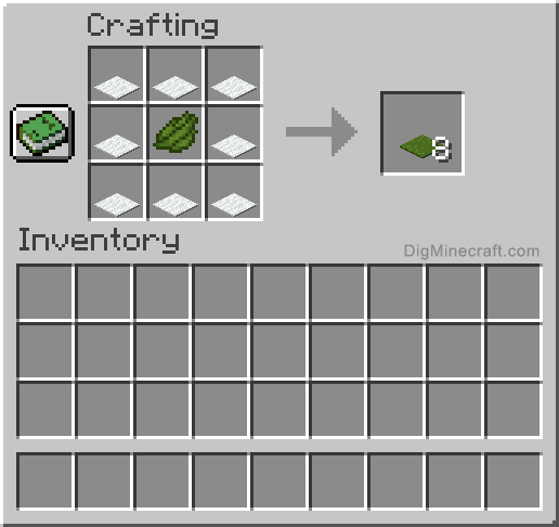 Crafting recipe for green carpet
