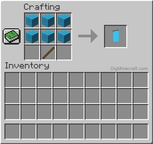 Crafting recipe for light blue banner