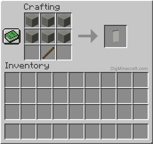 Crafting recipe for light gray banner