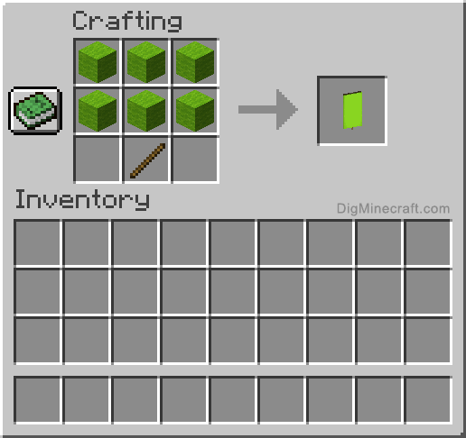 Crafting recipe for lime banner