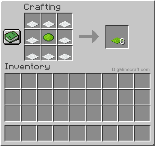 Crafting recipe for lime carpet