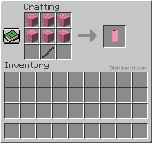 Crafting recipe for pink banner
