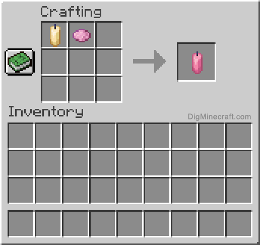 Crafting recipe for pink candle