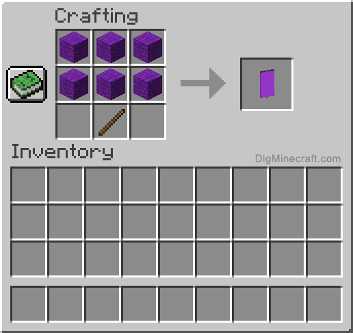 Crafting recipe for purple banner