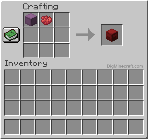 Crafting recipe for red shulker box