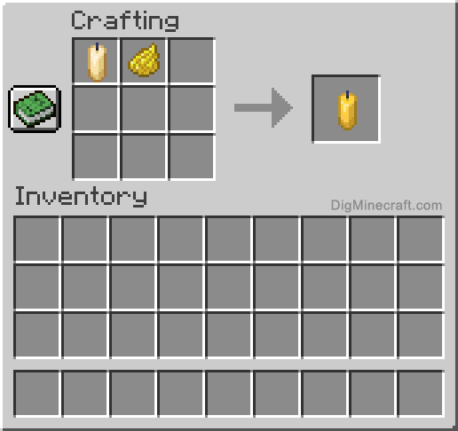 Crafting recipe for yellow candle
