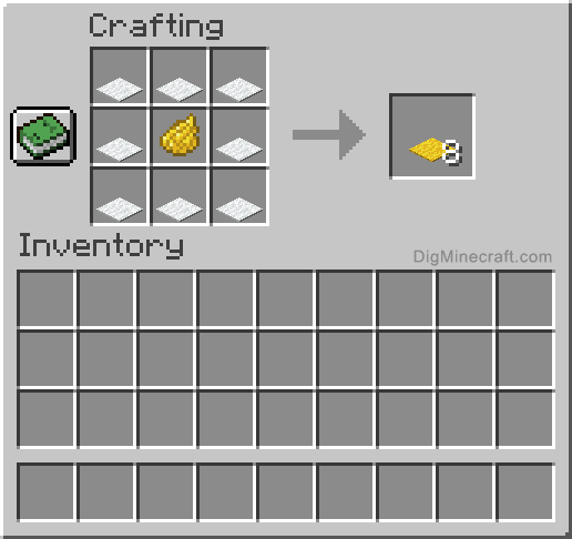 Crafting recipe for yellow carpet