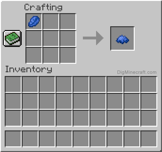 Crafting recipe for blue dye
