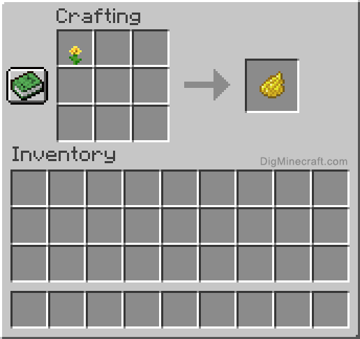 Crafting recipe for yellow dye