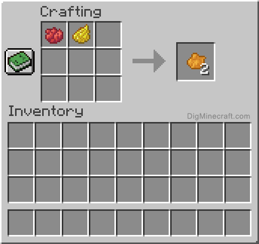 Crafting recipe for orange_dye