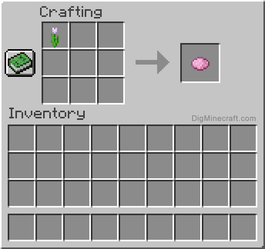 Crafting recipe for pink dye