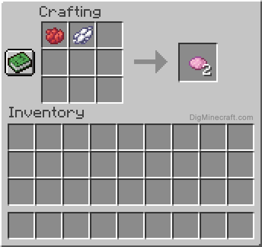 Crafting recipe for pink dye
