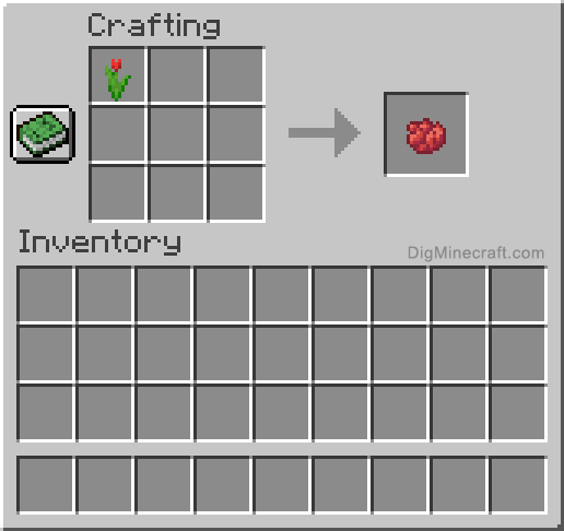 Crafting recipe for red dye