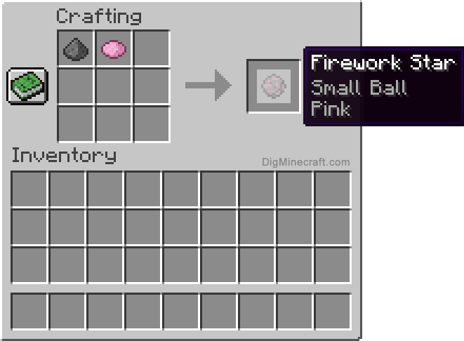 Crafting recipe for pink small ball firework star