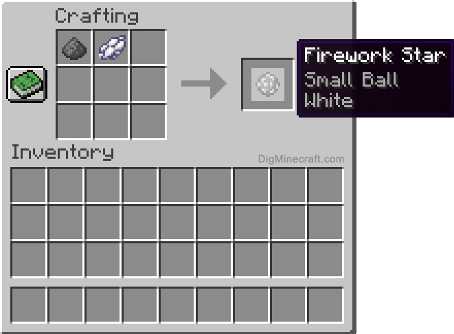 Crafting recipe for white small ball firework star