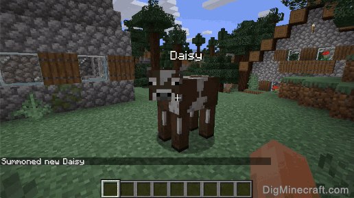 How To Summon A Cow With Custom Name In Minecraft