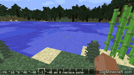 How To Use The Fill Command To Replace Water With Air In Minecraft