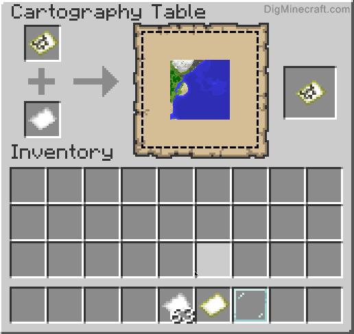 Increase The Size Of A Map Using A Cartography Table In Minecraft