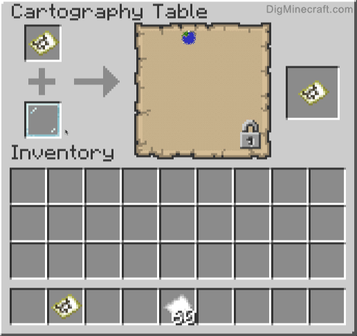 use cartography table to lock a map