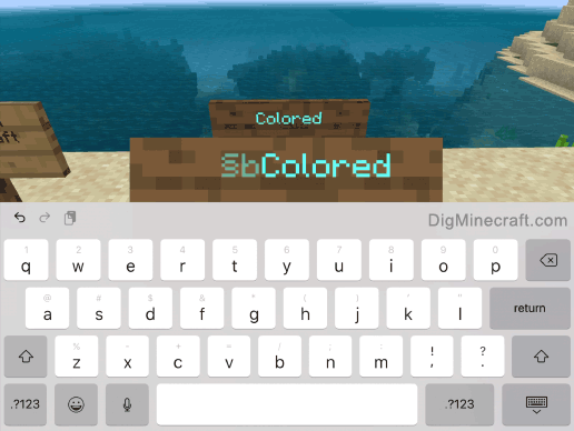how to make a colored sign in bedrock edition