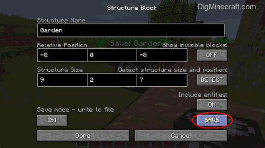how to use structure block