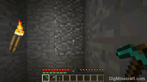 andesite and pickaxe