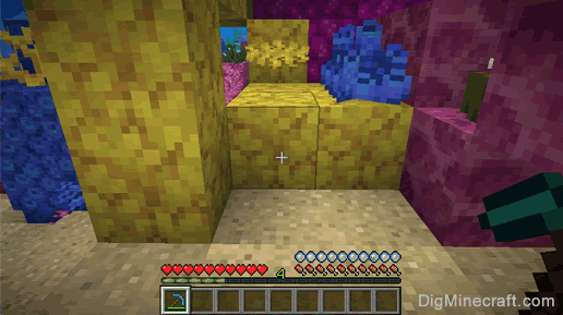 dead horn coral block with pickaxe