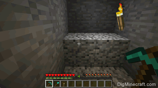 diorite and pickaxe
