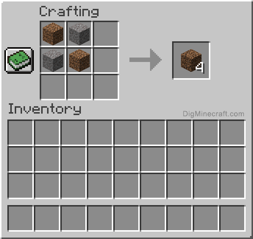 Crafting recipe for coarse dirt